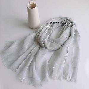 Pastel Colors Summer Scarf Tartan Linen Blend Accessories