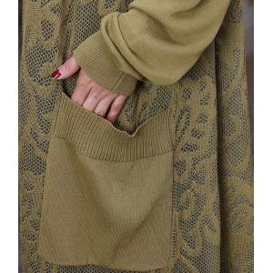 Simple Design Crochet Fall Cardigan Midi Sheer Knitwear