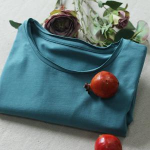 Casual Style Cotton T-shirt Peacock Blue Oversized Tee