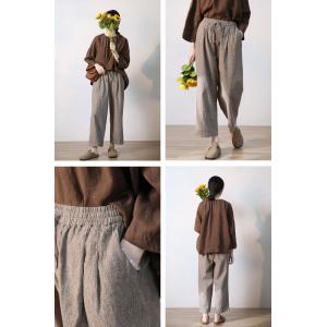 Linen Straight Legs Pants Womens Flax Pull-On Pants