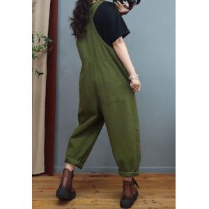 Street Chic Plain Loose Overalls Cotton Comfy Gardening Attire