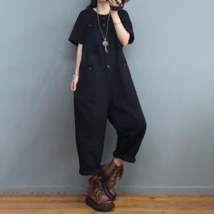 Fall Style Casual Cotton Dungarees Loose Straight Legs Overalls