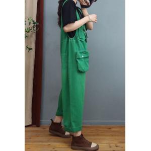 90s Trendy Straight Leg Overalls Pockets Décor Jean Bib Overalls