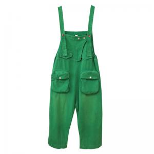 90s Trendy Straight Leg Overalls Pockets Décor Jean Bib Overalls