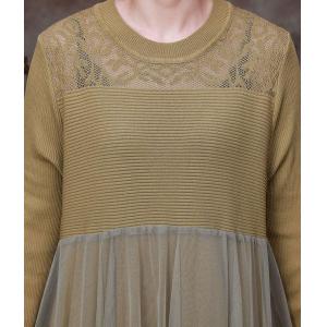 Empire Waist Gauze Midi Dress Knit Linen Sweater Dress
