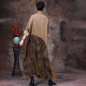 Over40 Style Cotton Linen Shirt Printed Jacquard Shirt Cardigan