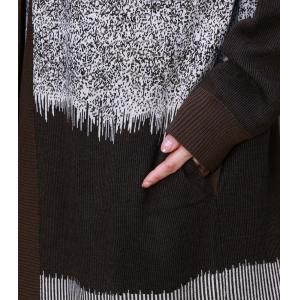 Sheep Wool Oversized Knit Cardigan Printed Long Sweater Overcoat