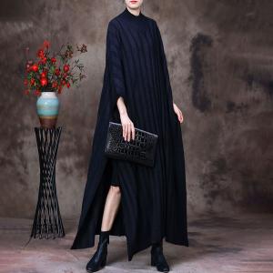 Autumn Fashion Mock Neck Caftan Dolman Sleeves Knitting Dress