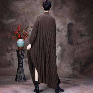 Autumn Fashion Mock Neck Caftan Dolman Sleeves Knitting Dress