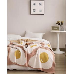 Fried Eggs Patterned Blanket Cute Fluffy Blanket