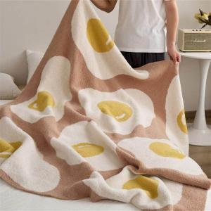 Fried Eggs Patterned Blanket Cute Fluffy Blanket