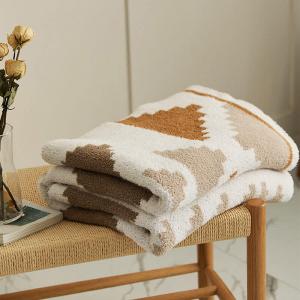 Soft Comfy Geometric Blanket Fluffy Full Size Throw