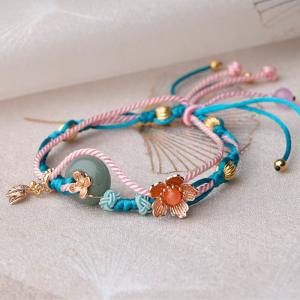 Chinese Traditional Aventurine Hand Rope Beading Wristband