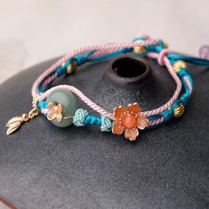 Chinese Traditional Aventurine Hand Rope Beading Wristband