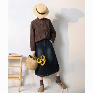 Ruffle Trim Long Sleeves Designer Blouse Elegant Peasant Blouse