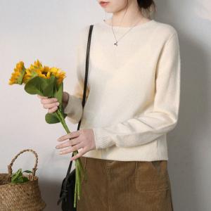 Pastel Colors Sheep Wool Sweater Winter Lilac Knitwear