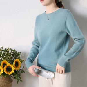 Pastel Colors Sheep Wool Sweater Winter Lilac Knitwear