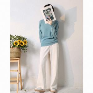 Pastel Colors Sheep Wool Sweater Winter Lilac Knitwear