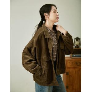 60s Vintage Womens Corduroy Jacket Plus Size Street Wear
