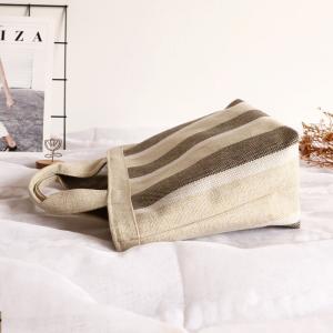 Chunky Striped Cotton Linen Beach Handbag