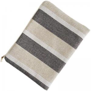 Contrast Striped Canvas Wallet Open Zip  Womens Purse