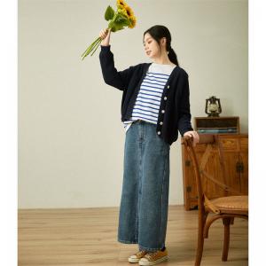 Autumn Fashion Cotton Knit Cardigan Short Long Sleeve Jumper