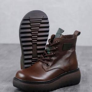 Hippie Style Wedge Boots Tied Fashion Martin Boots for Women