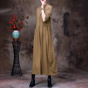 Fall Fashion Twist Knot Dress V-Neck Elegant Jersey Dress