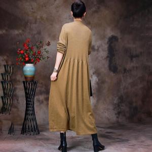 Fall Fashion Twist Knot Dress V-Neck Elegant Jersey Dress
