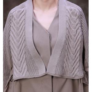 Business Elegant Knit Trench Coat Layering Belted Wind Breaker