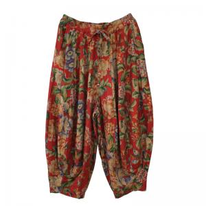 Comfy Folk Flowers Bloomers Cotton Linen Fluffy Pants