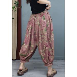 Comfy Folk Flowers Bloomers Cotton Linen Fluffy Pants