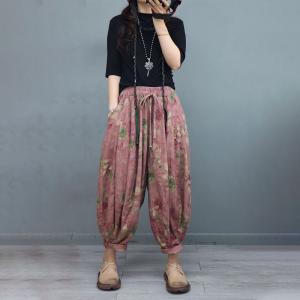 Comfy Folk Flowers Bloomers Cotton Linen Fluffy Pants