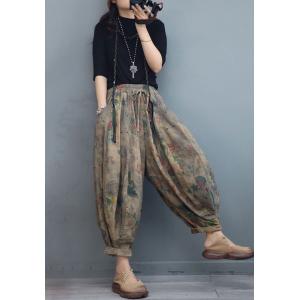 Comfy Folk Flowers Bloomers Cotton Linen Fluffy Pants
