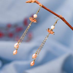 Simple Long Pearl Earrings Elegant Statement Earrings