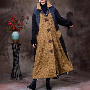 Detachable Collar Plus Size Quilted Coat Color Block Puffer Coat