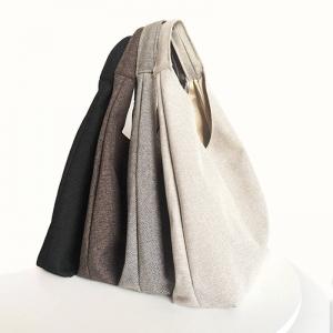 Basic Style Plain Cotton Linen Hobo Bag