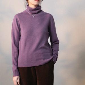 Basic Plain Turtleneck Sweater Soft Wool Jumper for Women