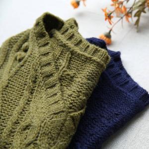 Preppy Style Chunky Knit Vest Woolen V-Neck Sweater Vest
