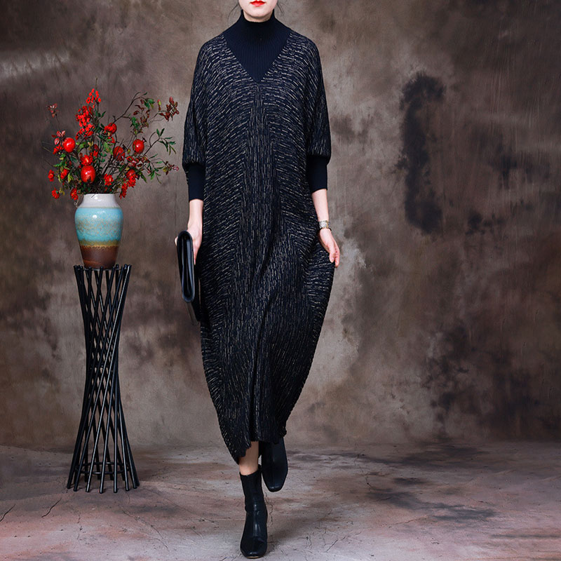 Elegant Wool Blend Long Sleeve Mock Neck Solid Color Coffee Green Black british business casual