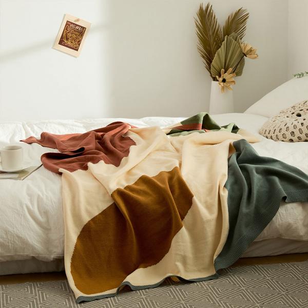 Multi-Colored Soft Blanket Autumn Office Cozy Blanket