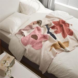 Pink Flowers Modern Blanket Warm Winter Couch Throw