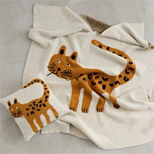 Cartoon Cheetah Casual Throw Fluffy Camping Blanket