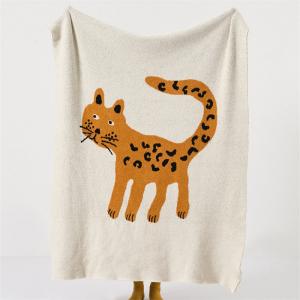 Cartoon Cheetah Casual Throw Fluffy Camping Blanket