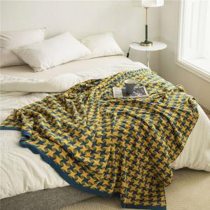 Stars Pattern Full Size Blanket Cotton Knit Blanket Throw