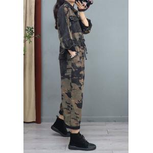 Long Sleeves Camo Jumpsuits Bedding Pockets Fashion Coveralls