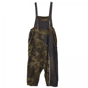 Low Crotch Como Baggy Overalls 90s Fringed Bib Overalls