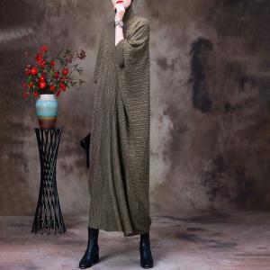 Mock Neck Glittering Jersey Dress Wool Elegant Sweater Dress