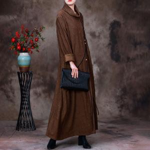 Solid Color Pendants Sweater Dress Elegant Turtleneck Dress