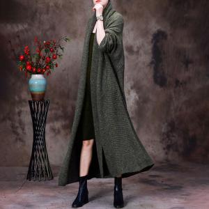 Woolen Oversized Long Cardigan Mid-Calf Knit Coat